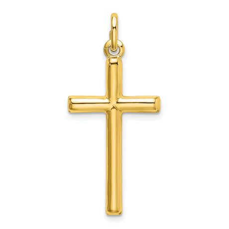 Sterling Silver Cross Pendant, Minimalist High Polish Religious Charm for Men and Women