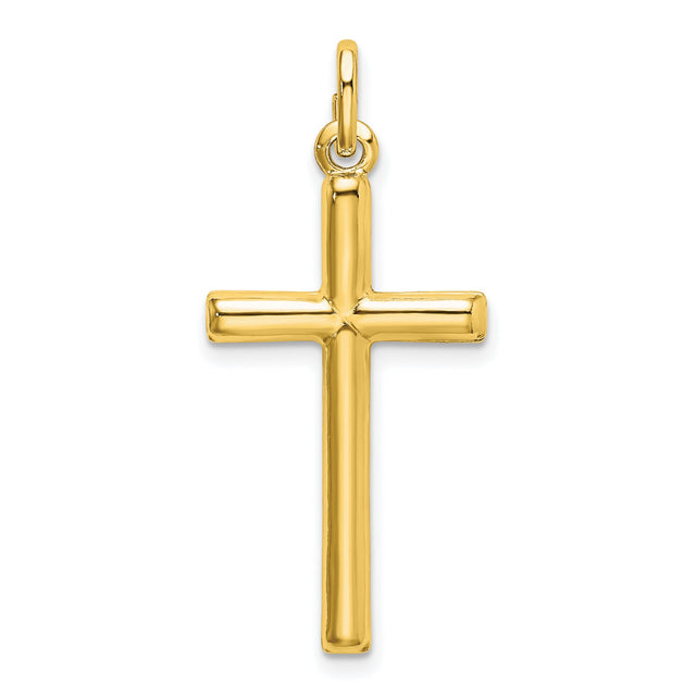 Sterling Silver Cross Pendant, Minimalist High Polish Religious Charm for Men and Women