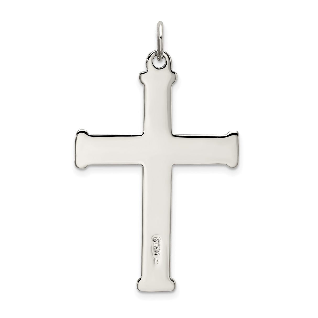 Sterling Silver Cross Pendant with Polished and Brushed Finish, Minimal Modern Design