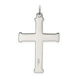 Sterling Silver Cross Pendant with Polished and Brushed Finish, Minimal Modern Design