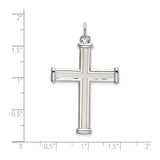 Sterling Silver Cross Pendant with Polished and Brushed Finish, Minimal Modern Design