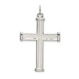 Sterling Silver Cross Pendant with Polished and Brushed Finish, Minimal Modern Design