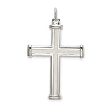 Sterling Silver Cross Pendant with Polished and Brushed Finish, Minimal Modern Design