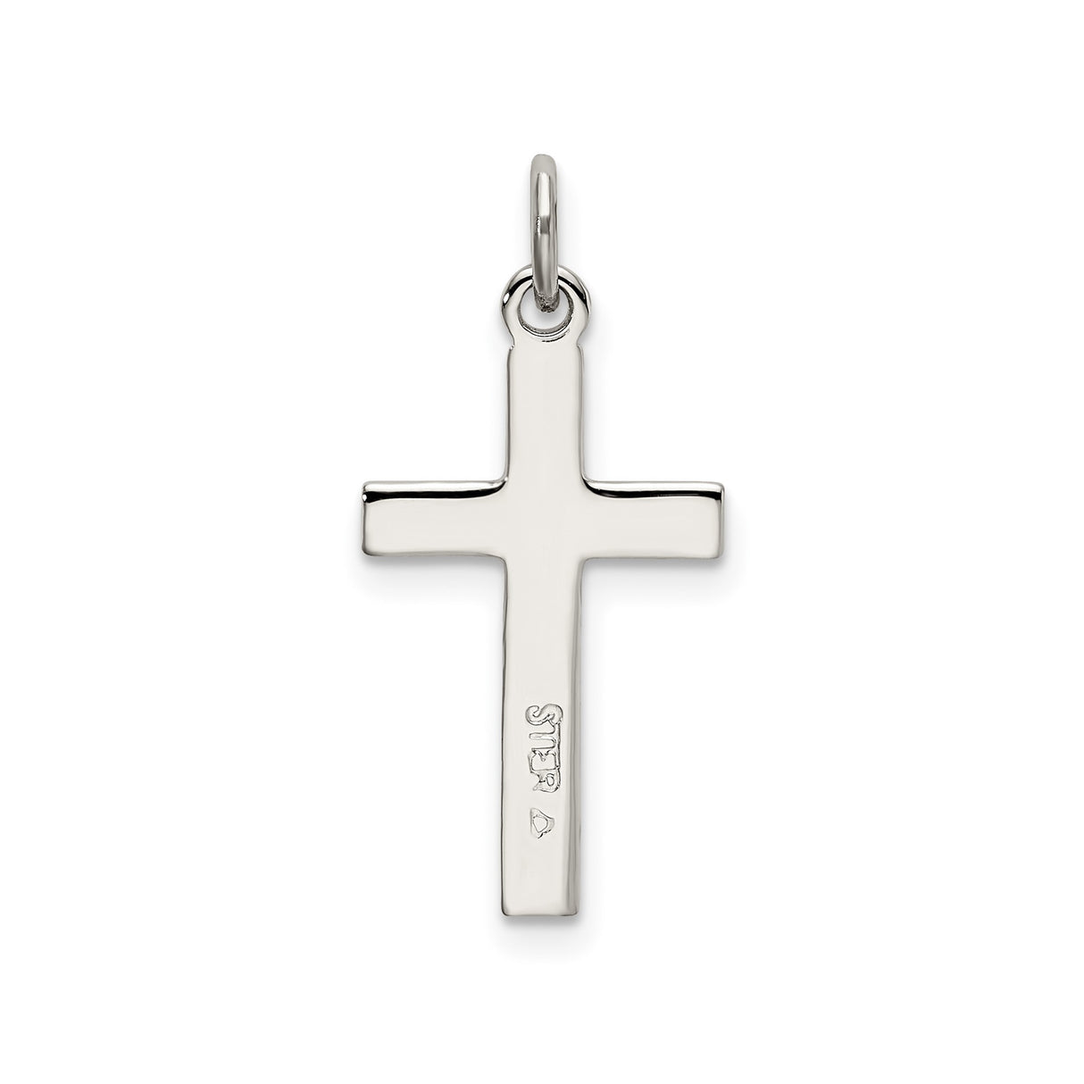 Sterling Silver Cross Pendant with Textured Satin Finish, Modern Geometric Design