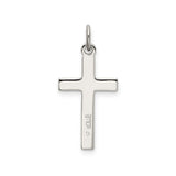 Sterling Silver Cross Pendant with Textured Satin Finish, Modern Geometric Design