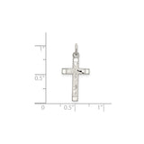 Sterling Silver Cross Pendant with Textured Satin Finish, Modern Geometric Design