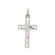 Sterling Silver Cross Pendant with Textured Satin Finish, Modern Geometric Design
