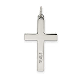 Sterling Silver Cross Pendant with Satin Finish, Minimalist Religious Design for Men and Women