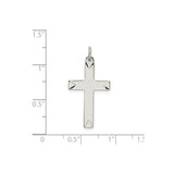 Sterling Silver Cross Pendant with Satin Finish, Minimalist Religious Design for Men and Women
