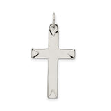 Sterling Silver Cross Pendant with Satin Finish, Minimalist Religious Design for Men and Women