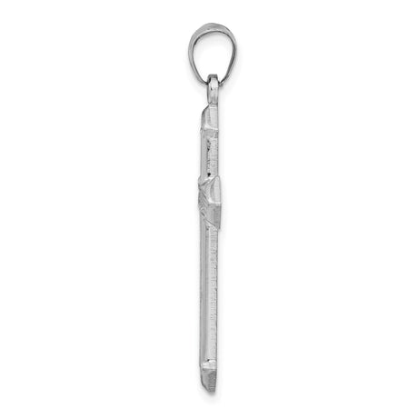 Sterling Silver Cross Pendant with Textured Design, High Polish Finish, Modern Faith Jewelry