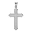Sterling Silver Cross Pendant with Textured Design, High Polish Finish, Modern Faith Jewelry