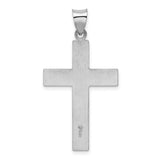 Sterling Silver Cross Pendant with Mirror Finish and Satin Detailing Religious Charm
