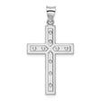 Sterling Silver Cross Pendant with Mirror Finish and Satin Detailing Religious Charm