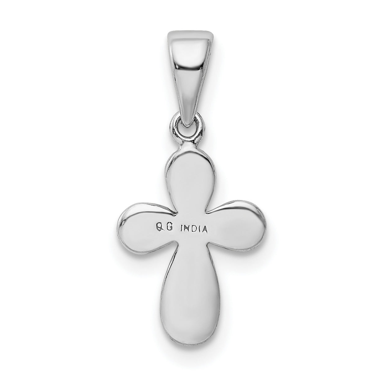 Enamel & Glitter Fabric Cross Charm Pendant in Real 925 Sterling Silver