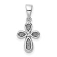 Enamel & Glitter Fabric Cross Charm Pendant in Real 925 Sterling Silver