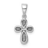 Enamel & Glitter Fabric Cross Charm Pendant in Real 925 Sterling Silver