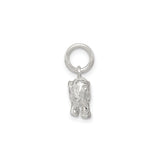Sterling Silver Elephant Charm Pendant with Raised Trunk, Symbol of Good Luck and Strength