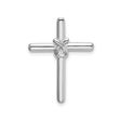 Sterling Silver Cross Pendant with Cubic Zirconia, Minimalist Polished Faith Jewelry