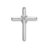 Sterling Silver Cross Pendant with Cubic Zirconia, Minimalist Polished Faith Jewelry