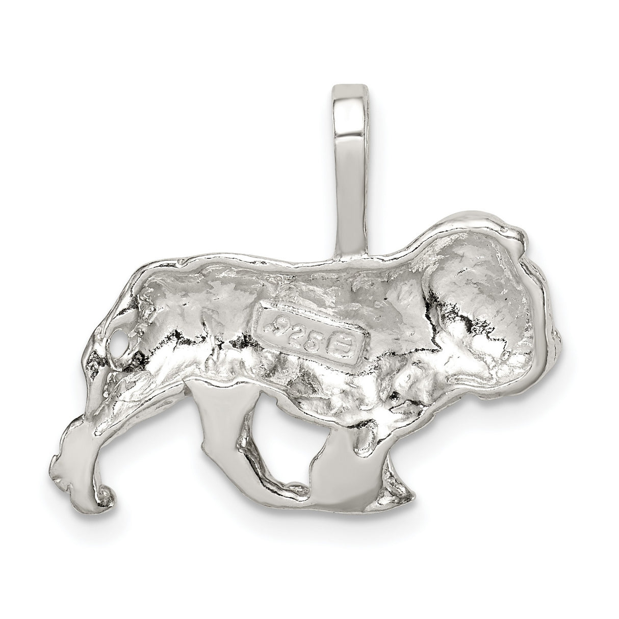 Walking Male Lion Charm Pendant in Real 925 Sterling Silver