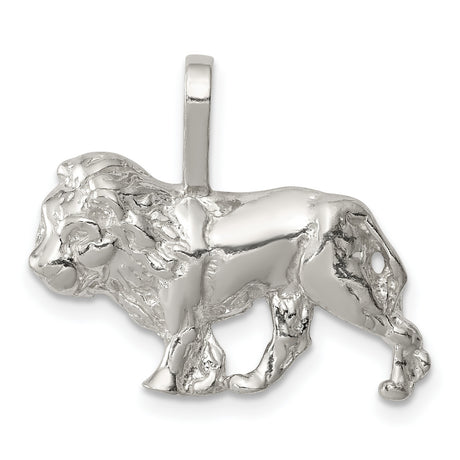 Walking Male Lion Charm Pendant in Real 925 Sterling Silver