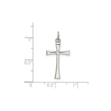 Sterling Silver Cross Pendant with Cubic Zirconia, Polished Minimalist Unisex Spiritual Jewelry