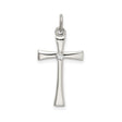 Sterling Silver Cross Pendant with Cubic Zirconia, Polished Minimalist Unisex Spiritual Jewelry