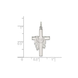 Sterling Silver Cross Pendant with Draped Satin Finish and Polished Detail for Men and Women