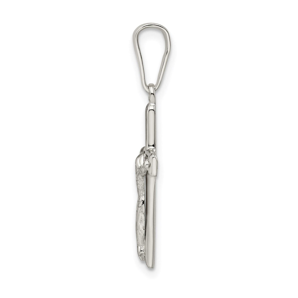 Sterling Silver Crucifix Cross Pendant with Detailed Jesus Charm, Christian Faith Jewelry