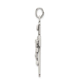 Sterling Silver Crucifix Cross Pendant with INRI Jesus Design and Flared Arms