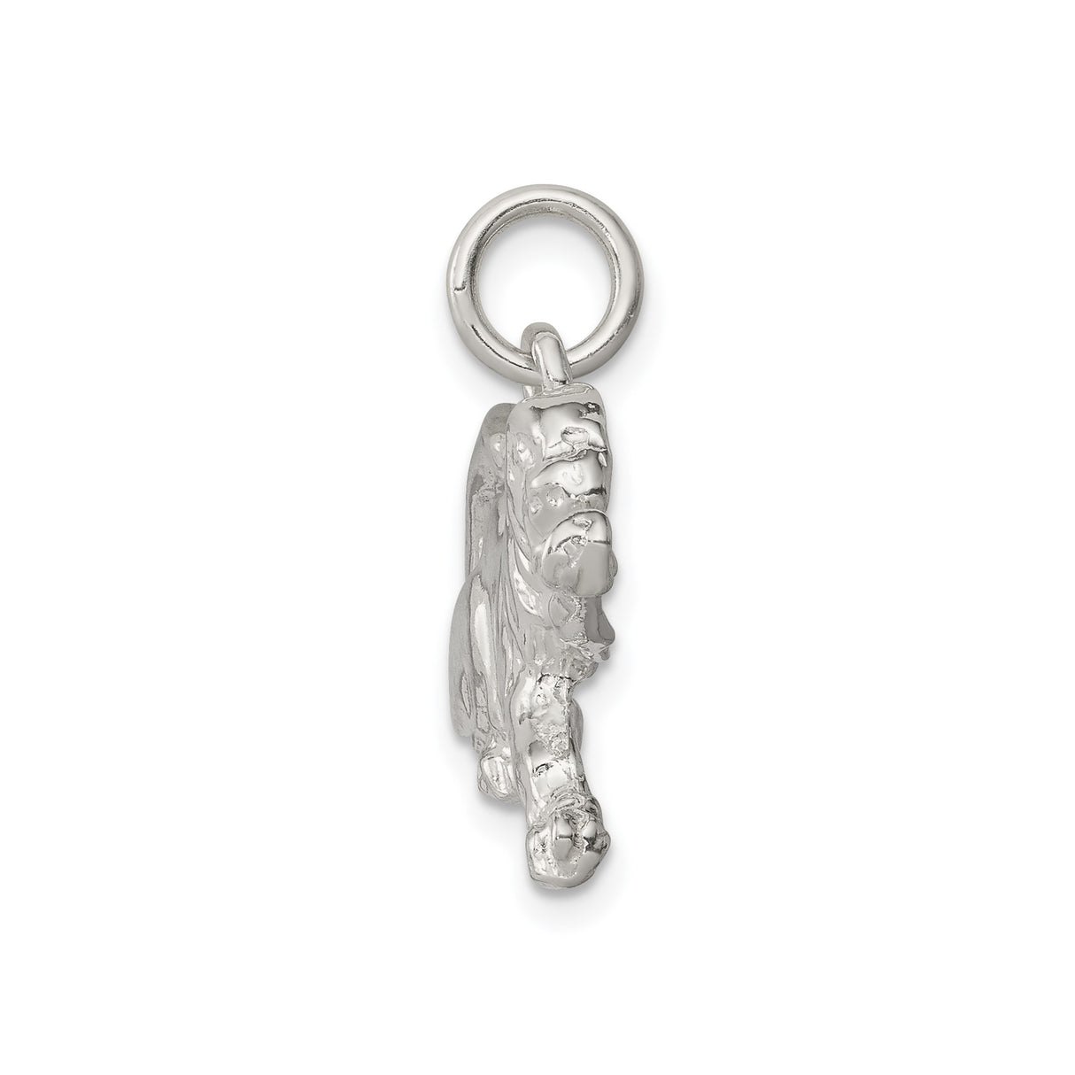 Sterling Silver Bulldog Pendant, Leaping Dog Charm, Unisex Animal Design
