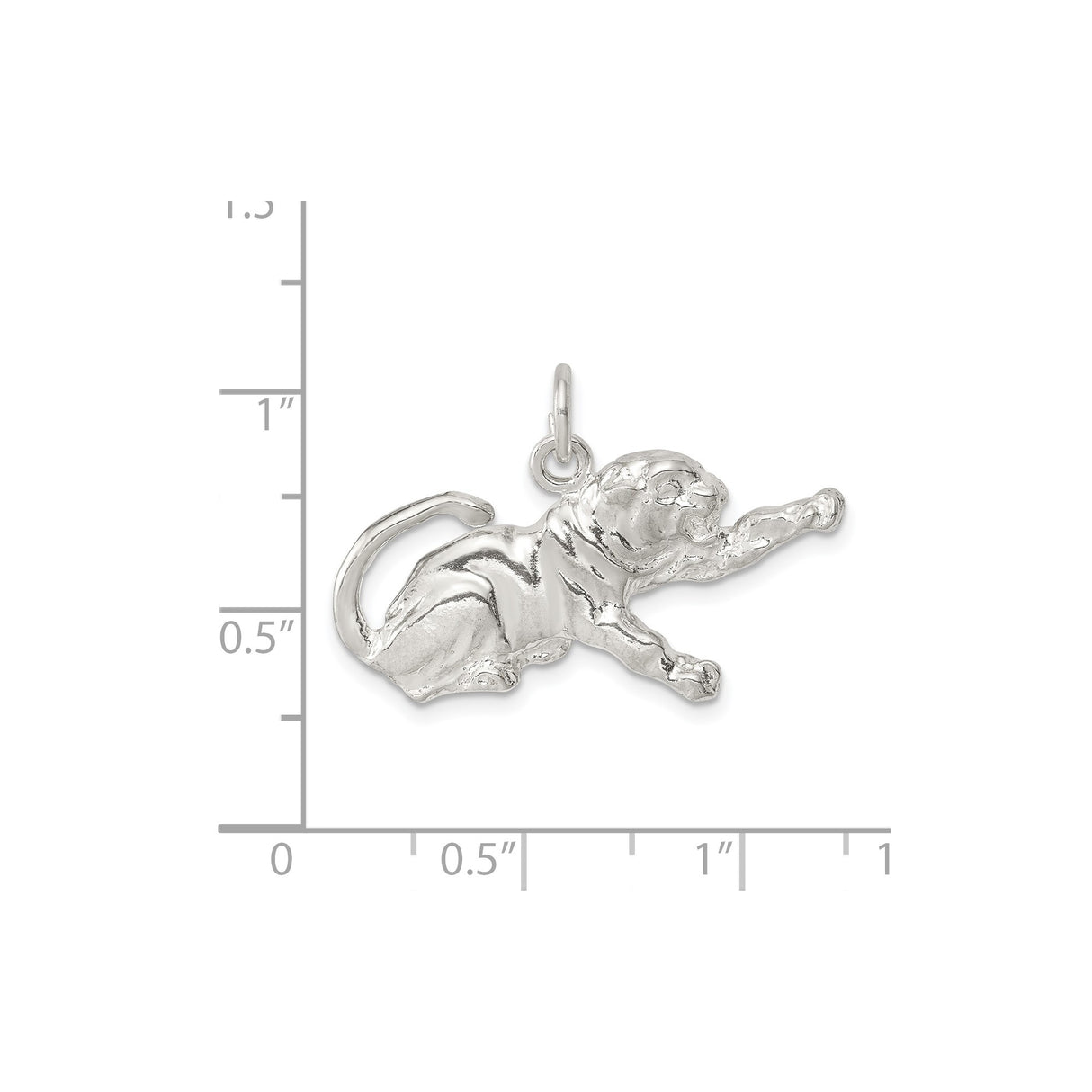 Sterling Silver Bulldog Pendant, Leaping Dog Charm, Unisex Animal Design