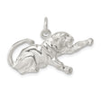 Sterling Silver Bulldog Pendant, Leaping Dog Charm, Unisex Animal Design