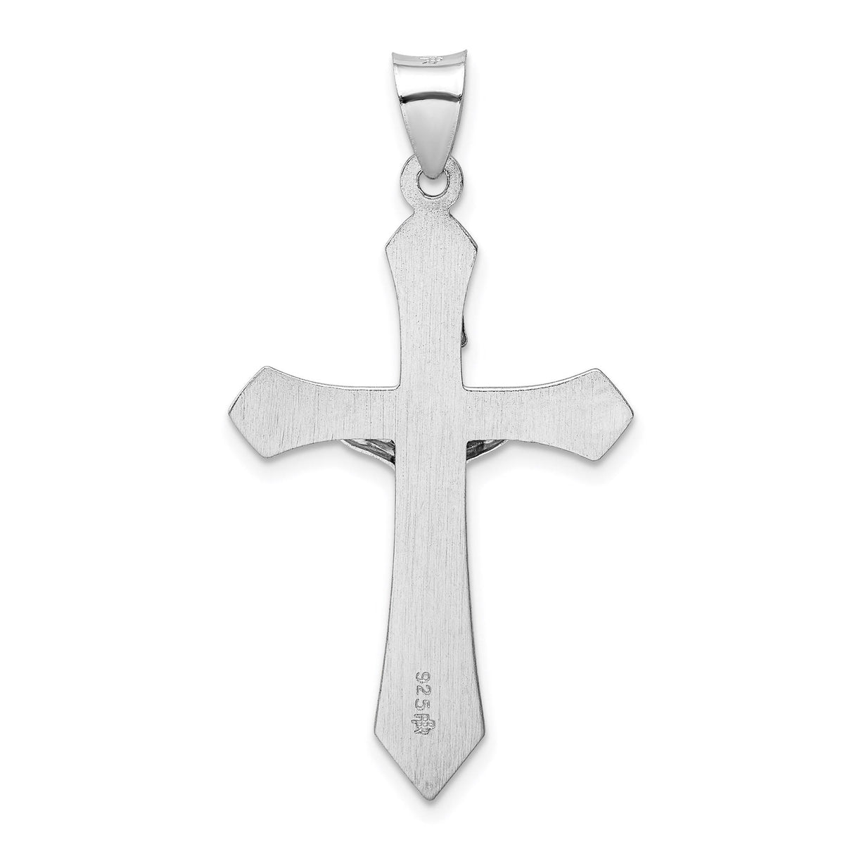 Sterling Silver Crucifix Pendant with Jesus Relief and INRI Detail for Men and Women