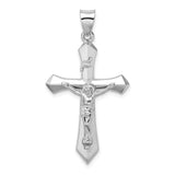 Sterling Silver Crucifix Pendant with Jesus Relief and INRI Detail for Men and Women