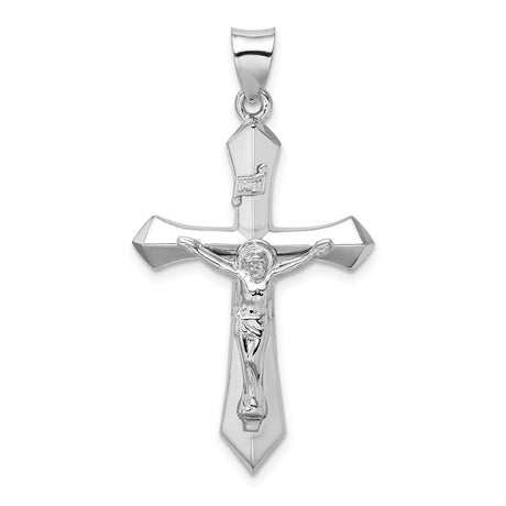 Sterling Silver Crucifix Pendant with Jesus Relief and INRI Detail for Men and Women