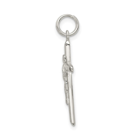 Sterling Silver Crucifix Cross Pendant with INRI Jesus Figure, Religious Jewelry for Men and Women