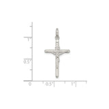 Sterling Silver Crucifix Cross Pendant with INRI Jesus Figure, Religious Jewelry for Men and Women