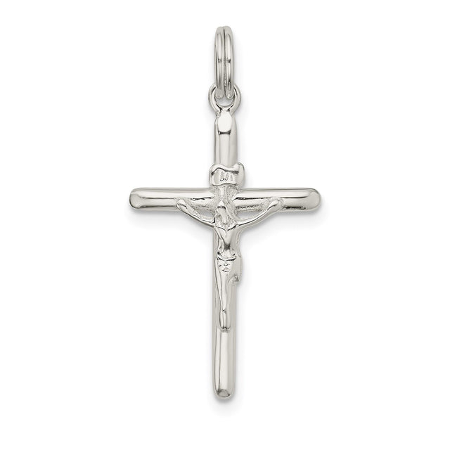 Sterling Silver Crucifix Cross Pendant with INRI Jesus Figure, Religious Jewelry for Men and Women