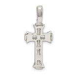 Sterling Silver Crucifix Cross Pendant with Satin and Polished Finish for Men and Women