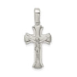 Sterling Silver Crucifix Cross Pendant with Satin and Polished Finish for Men and Women
