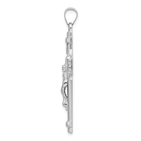 Sterling Silver Crucifix Cross Pendant with INRI Jesus Charm, Religious Christian Jewelry