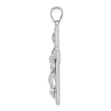 Sterling Silver Crucifix Cross Pendant with INRI Latin Detailing for Men and Women