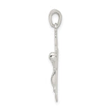 Sterling Silver Crucifix Cross Pendant with Textured and Polished Finish for Men and Women