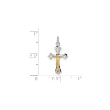 Sterling Silver Crucifix Cross Pendant with Sculpted Jesus and Satin Beveled Finish