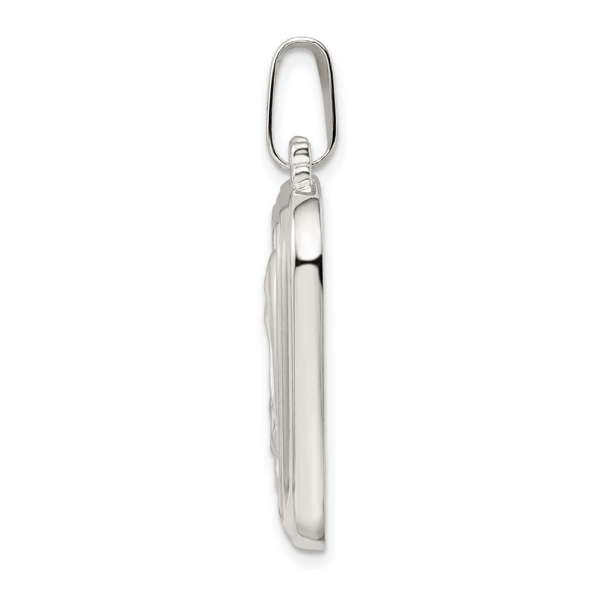 Sterling Silver Virgin Mary Pendant with Raised Image, Catholic Religious Medal for Women or Unisex Wear