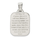 Sterling Silver Virgin Mary Pendant with Raised Image, Catholic Religious Medal for Women or Unisex Wear