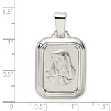 Sterling Silver Virgin Mary Pendant with Raised Image, Catholic Religious Medal for Women or Unisex Wear