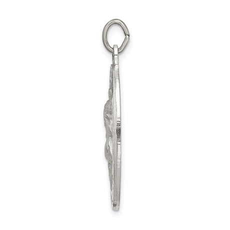 Sterling Silver Saint Christopher Medal Pendant with Navy Seal Design for Men